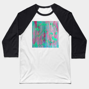 Random Green Abstract Painting Baseball T-Shirt